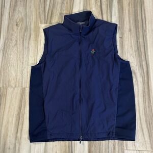 Holderness & Bourne King Vest Large Mens Navy Blue Luxe Performance Golf Logo